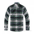 Slim Fit Cotton Green Color Plaid Men's Shirt